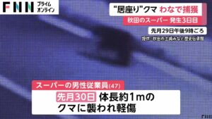 男性従業員を襲った1mの“居座り熊”　設置の「箱わな」で捕獲…　最終的には殺処分へ　秋田市のスーパー「いとく土崎みなと店」
