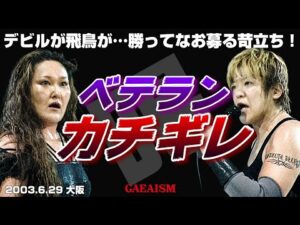 【女子プロレス GAEA】女帝、ノーマイクの叫び…！ 里村明衣子 & 浜田文子 & 植松寿絵 vs ライオネス飛鳥 & デビル雅美 & 山田敏代 2003年6月29日 大阪ドームスカイホール