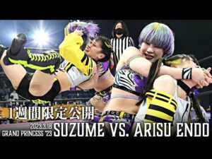 【1週間限定フル公開】デビュー戦以来となるパートナー対決🔥 団体史上最大の舞台で一番に輝いたフレッシュな戦い｜2023.3.18『GRAND PRINCESS '23』鈴芽vs遠藤有栖
